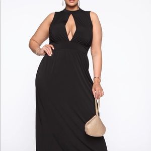 Fashion nova NWT long black dress.